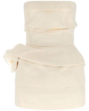 Magda Butrym Re26 Draped Off-Shoulder Mini Dress - Natural