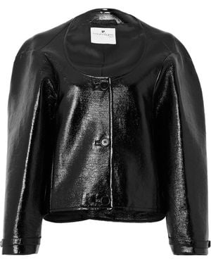 Courreges Cocoon Convertible Coated Cotton-Blend Jacket - Black