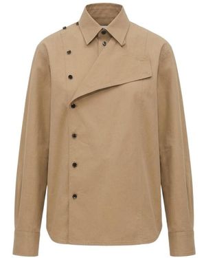 Bottega Veneta Regular Fit Twill Shirt - Natural