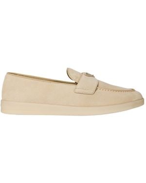 Prada Suede Loafers - Natural