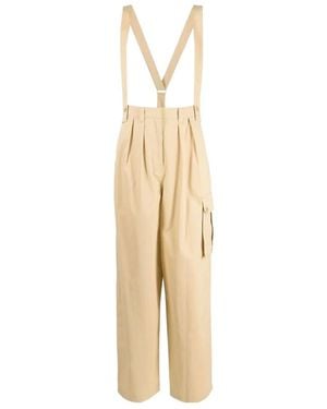 KENZO Strap Overalls And Casual Trousers - Natural