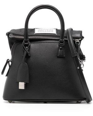 Maison Margiela Signature-Numbers-Motif Zipped Shoulder Bag - Black