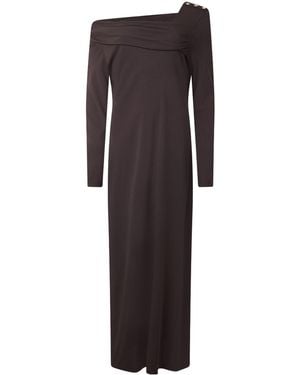 Barbour Asymmetric Offshoulder Maxi Dress - Brown