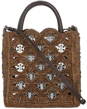 Rabanne Top-Handle Shoulder Bag - Brown
