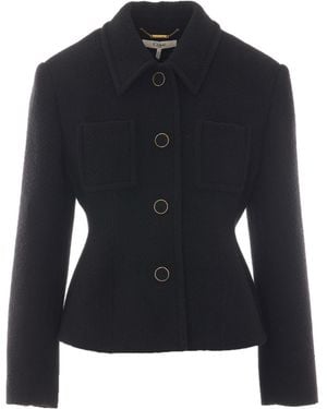 Chloé Button-Up Bouclé Jacket - Blue