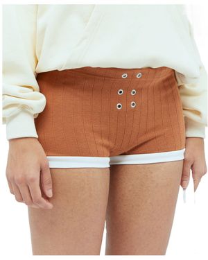 PRAYING Gods Favorite Eyelet Trim Shorts - Brown
