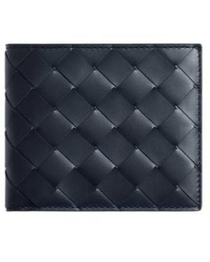 Bottega Veneta Intrecciato Bi-Fold Wallet With Coin Purse - Blue