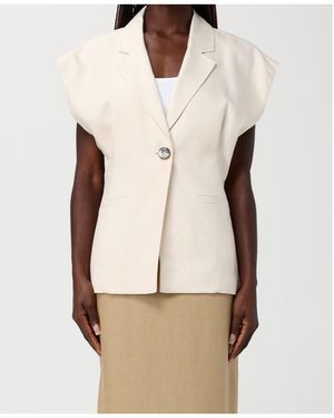 Pinko Single-Breasted Sleeveless Blazer - Natural