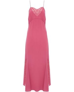 Chloé Lace-Detail Midi Dress - Pink