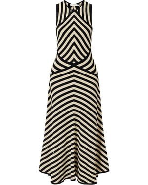 Zimmermann Striped Ribbed Jersey Midi Dress - White
