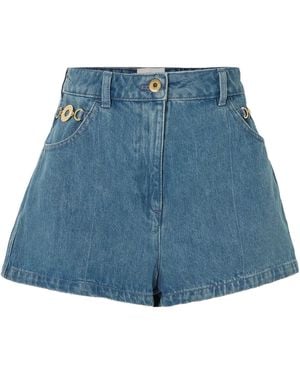 Patou Logo Denim Shorts - Blue