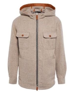 Giorgio Armani Hooded Virgin Wool Blouson - Natural