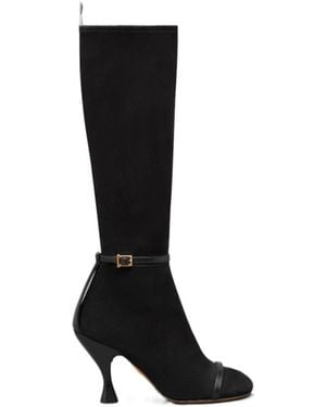 Thom Browne 90Mm Trompe L'Oeil 4-Bar Knee-High Boots - Black