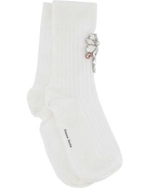 Simone Rocha Embellished Stretched Socks - White