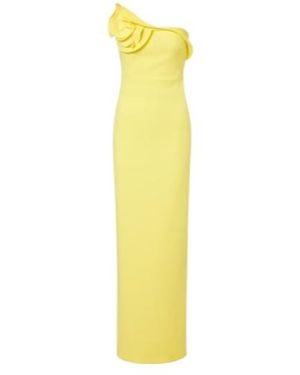 Roland Mouret Floral-Applique Gown - Yellow