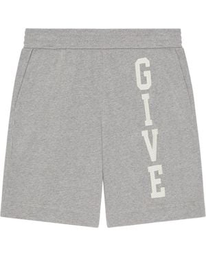 Givenchy Logo Printed University Bermuda Shorts - Grey