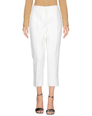 Dolce & Gabbana Ivory Trousers Cotton, Silk - White