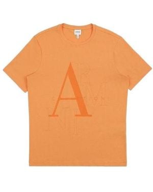 Armani Collezioni Printed Round-Necked T-Shirt - Orange