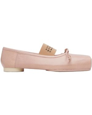 MM6 by Maison Margiela Square-Toe Bow Ballet Flats - Pink