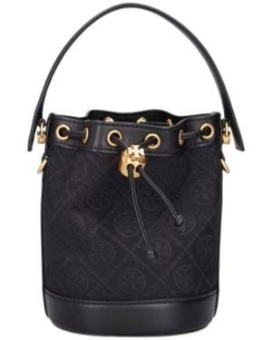 Tory Burch T Monogram Mini Bucket Shoulder Bag - Black