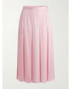 Gucci Silk Twill Pleated Midi Skirt - Pink