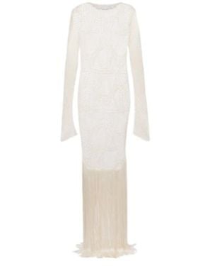 Stella McCartney Fringed Crochet Maxi Dress - White