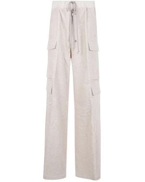 Rick Owens Bella Zip-Fly Drawstring Cargo Trousers - White