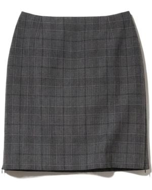 Gucci Checked Fine Wool Mini Skirt - Gray