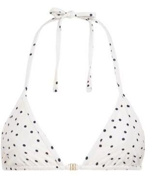 By Malene Birger Astrida Triangle Polka Dots Bikini Top - White