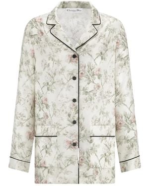 Dior Floral Print Pyjama Jacket - White
