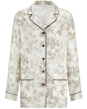 Dior Floral Print Pyjama Jacket - White