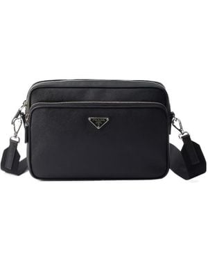 Prada Saffiano Leather Shoulder Bag - Black