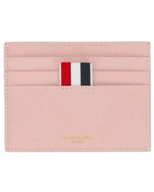 Thom Browne Pebble-Grain Leather Card Holder - Pink