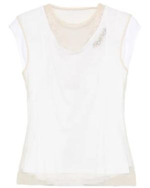 Simone Rocha Layered Lace-Trim T-Shirt - White
