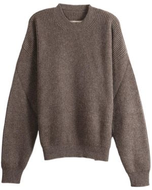 Uma Wang Long-Sleeve Crew-Neck Sweater - Brown