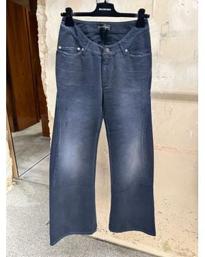 Balenciaga Curved Waist Pants - Blue
