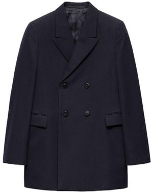 Prada Double-Breasted Wool Jacket - Blue