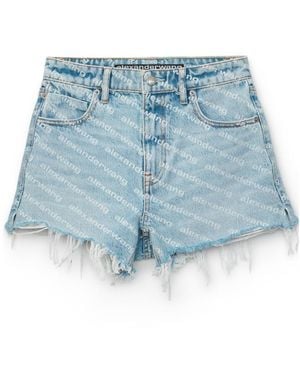 Alexander Wang Bite Logo Denim Shorts - Blue