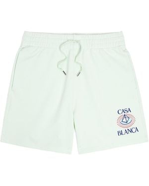 CASABLANCA Logo Print Drawstring Sweat Shorts - Blue