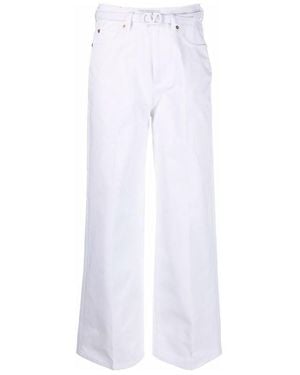 Valentino Vlogo Wide-Legged Jeans With Belt - White