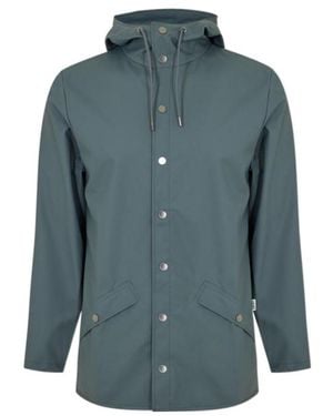 Rains Long-Sleeved Hooded Raincoat - Blue