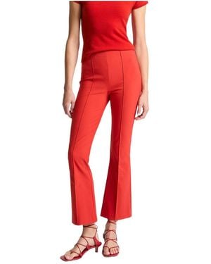 Vince High-Rise Cropped Flare Pants - Red