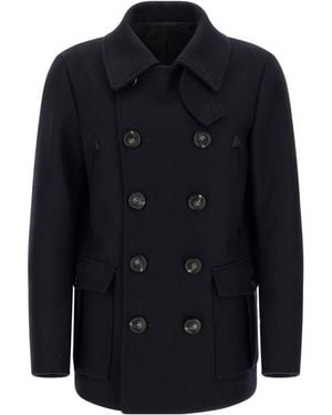 DSquared² Felted Wool Caban Coat - Blue