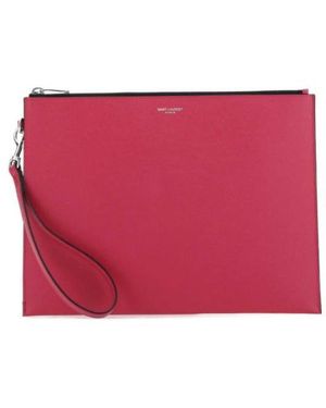 Saint Laurent Zipped Tablet Holder - Red
