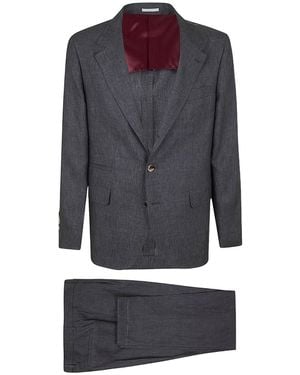 Brunello Cucinelli Single-Breasted Suit Set - Blue