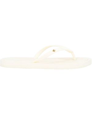 Tory Burch Solid-Color Comfy Rubber Slippers - White
