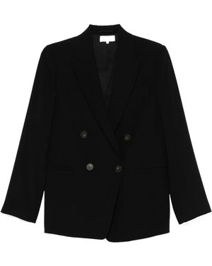 Vince Crepe Double-Breasted Blazer - Black
