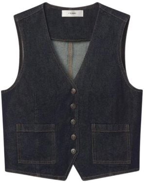 FRAME V-Neck Denim Vest - Blue