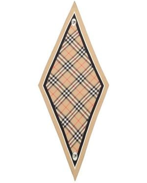 Burberry Check Knight Stamp Scarf - White