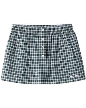 Miu Miu Plaid Miniskirt - Blue